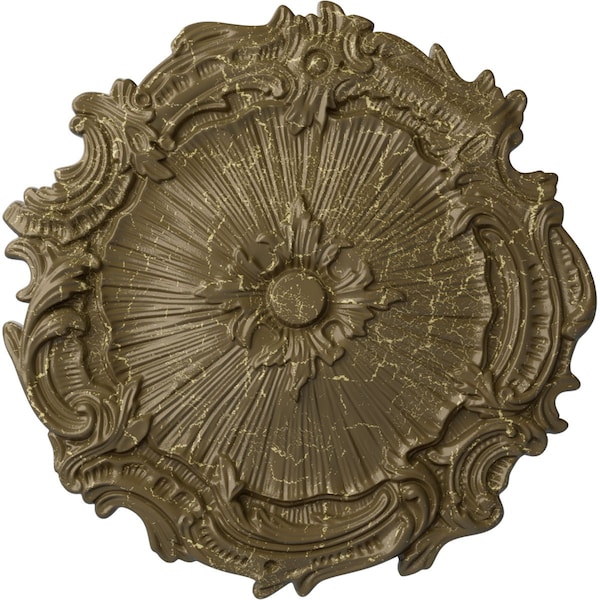 Ekena Millwork Plymouth Ceiling Medallion (Canopies up to 1 5/8"), 16 3/4"OD x 1 3/8"P, Mississippi Mud Crackle CM16PLMMC - main